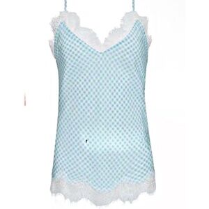 NWT Gold Hawk Anne Marie Blue & White Silk Camisole Size Medium